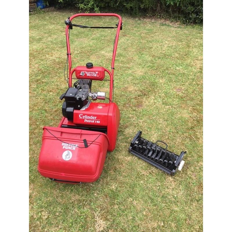 Suffolk punch 14s petrol cylinder mower- scarifier