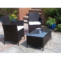 Venice Rattan Effect 3pc Garden Furniture Set - Brand New