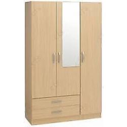 BRAND NEW FULLY ASSEMBLED 3 DOOR WARDROBE IN CENTER MIRROR OPTION