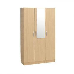 BRAND NEW FULLY ASSEMBLED 3 DOOR WARDROBE IN CENTER MIRROR OPTION