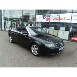 2004 AUDI A4 1.8 T QUATTRO SPORT 2d 161 BHP CONVERTIBLE FREE 12 MONTHS MOT ** GUARANTEED FINANCE **