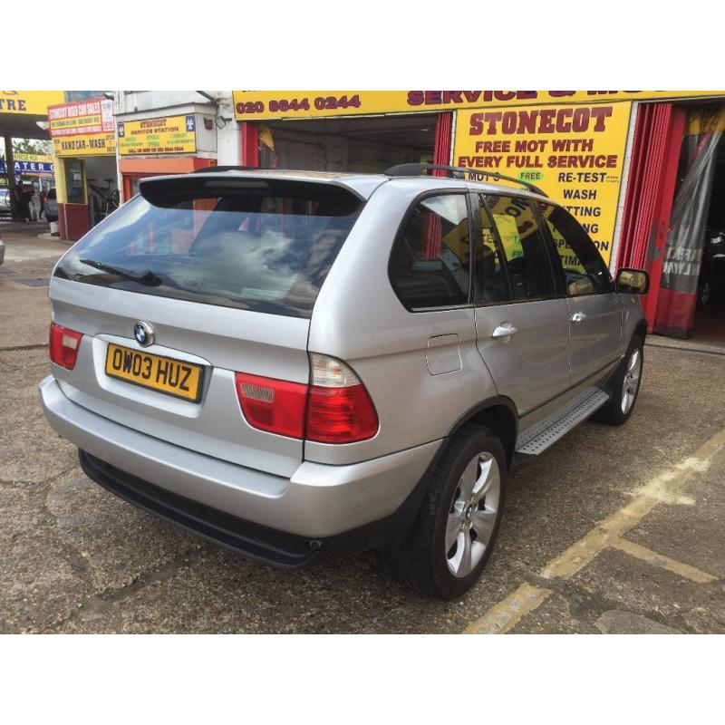 2003 BMW X5 3.0D DIESEL AUTO SILVER FULL BLACK LEATHERS 11 MONTHS MOT