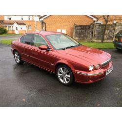 2007 JAGUAR X-TYPE 2.2 SE DIESEL LOW MILEAGE 59502 RED CREAM LEATHER SATNAV