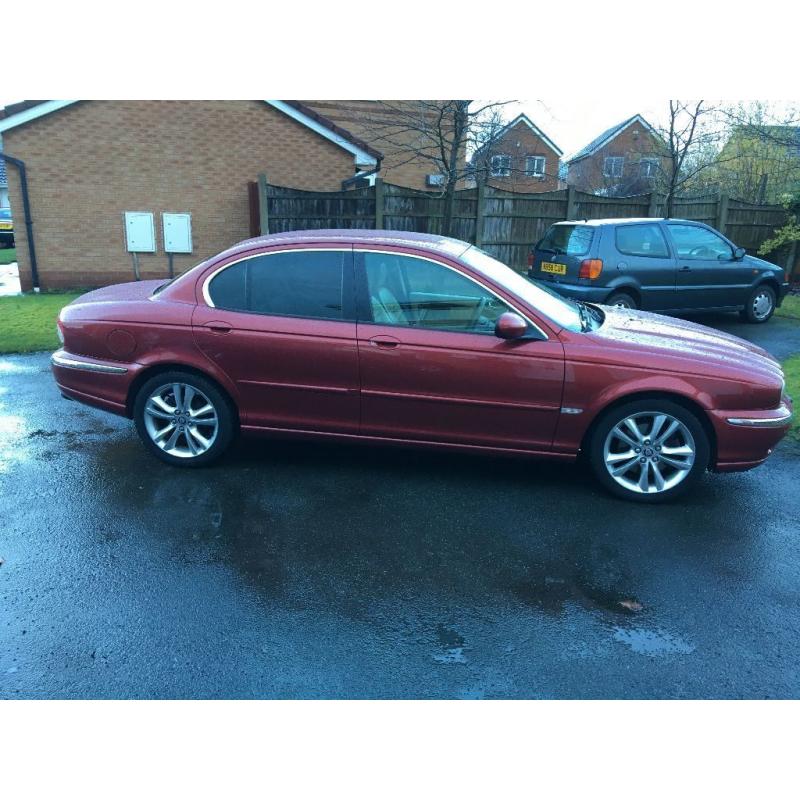 2007 JAGUAR X-TYPE 2.2 SE DIESEL LOW MILEAGE 59502 RED CREAM LEATHER SATNAV