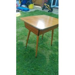 vintage sewing box/ opening side table