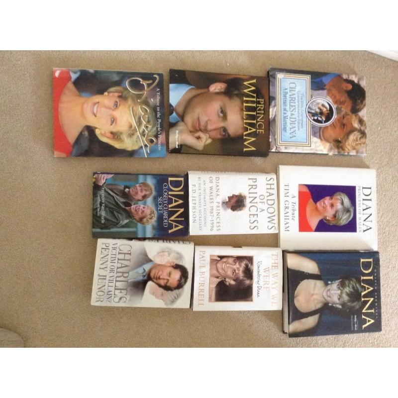 Job lot of 9 royalty books mainly diana