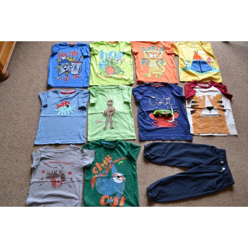 BOYS - 10 TSHIRTS & A PAIR OF TROUSERS - AGE 2-3 ALL IN GOOD CONDITION