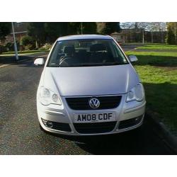 08 REG VW VOLKSWAGEN POLO 1.2 60 MATCH 5 DOOR HATCHBACK IN METALLIC SILVER