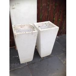 2 HEAVY TALL PLANT POTS FOR BAY TREES