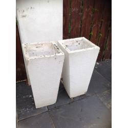 2 HEAVY TALL PLANT POTS FOR BAY TREES