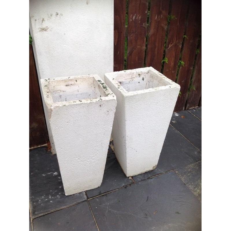 2 HEAVY TALL PLANT POTS FOR BAY TREES