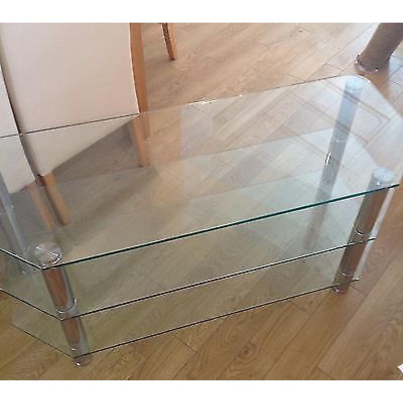 Glass and chrome tv stand