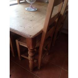 rustic farmhouse table & chairs