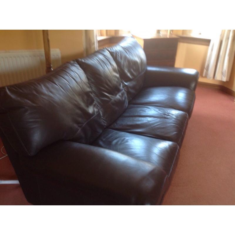 Leather settees and footstool