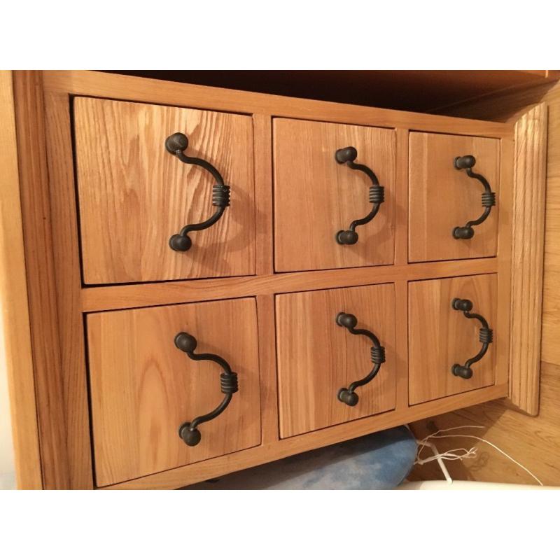 Solid oak storage unit