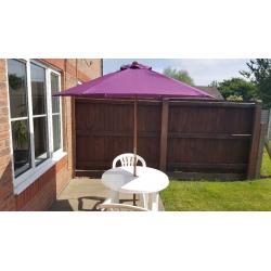 B&Q Parasol with Metal Parasole Base, Colour Plum, Garden Furniture