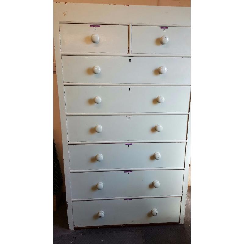 large victorian haberdashery 8 drawer chest of drawers