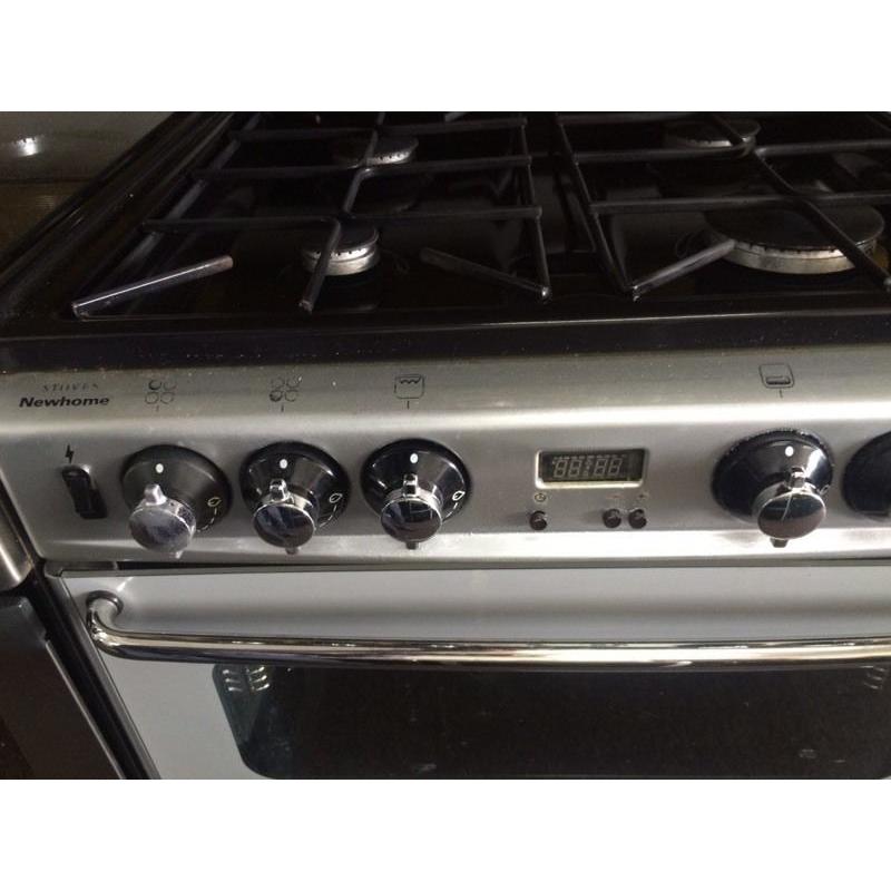 Black & silver new home 60cm gas cooker grill & oven good condition with the