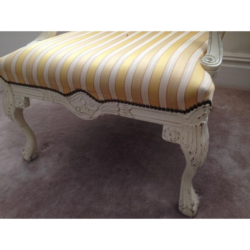 AMAZING LAURA ASHLEY FRENCH SHABBY CHIC ORNATE ARMCHAIR STRIPED STYLISH CHAIR