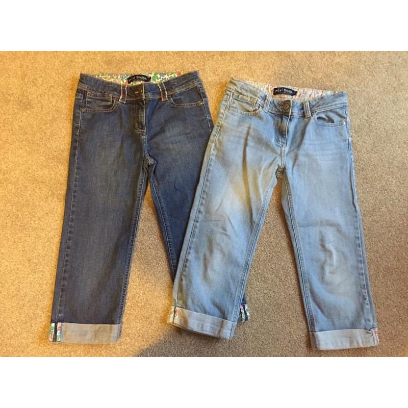 2 pairs of Boden girls cropped jeans. Age 11