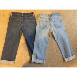 2 pairs of Boden girls cropped jeans. Age 11