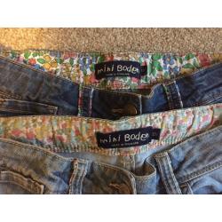 2 pairs of Boden girls cropped jeans. Age 11