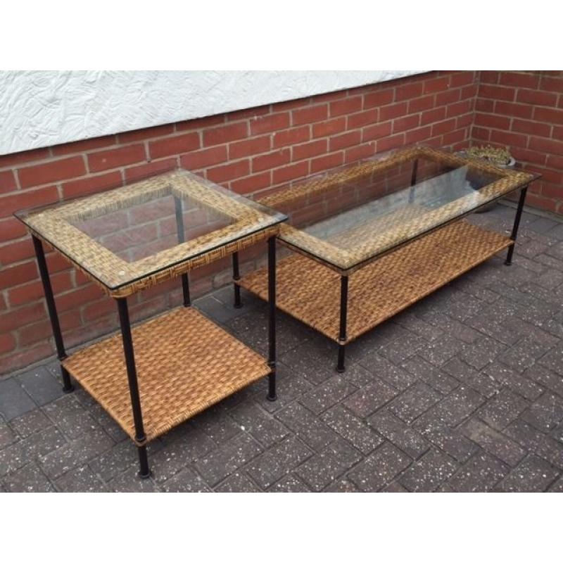 Marks and Spencer Rattan Furniture - Coffee Table and Lamp Table