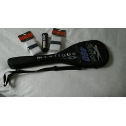 Slazenger squash racket mystic 460 + cover + 2pairs nike wrist bands and squash balls