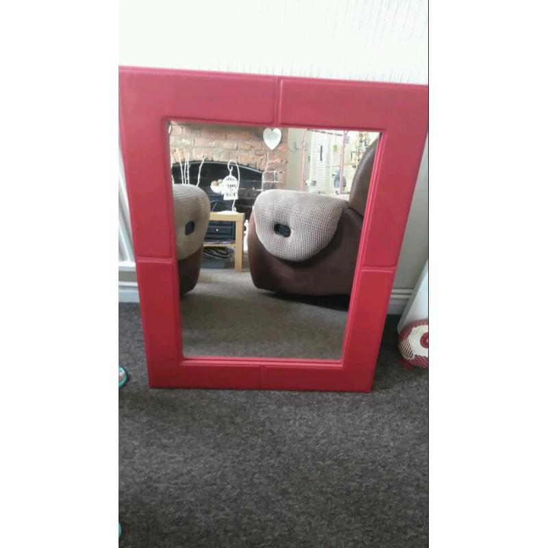 Large red mirror