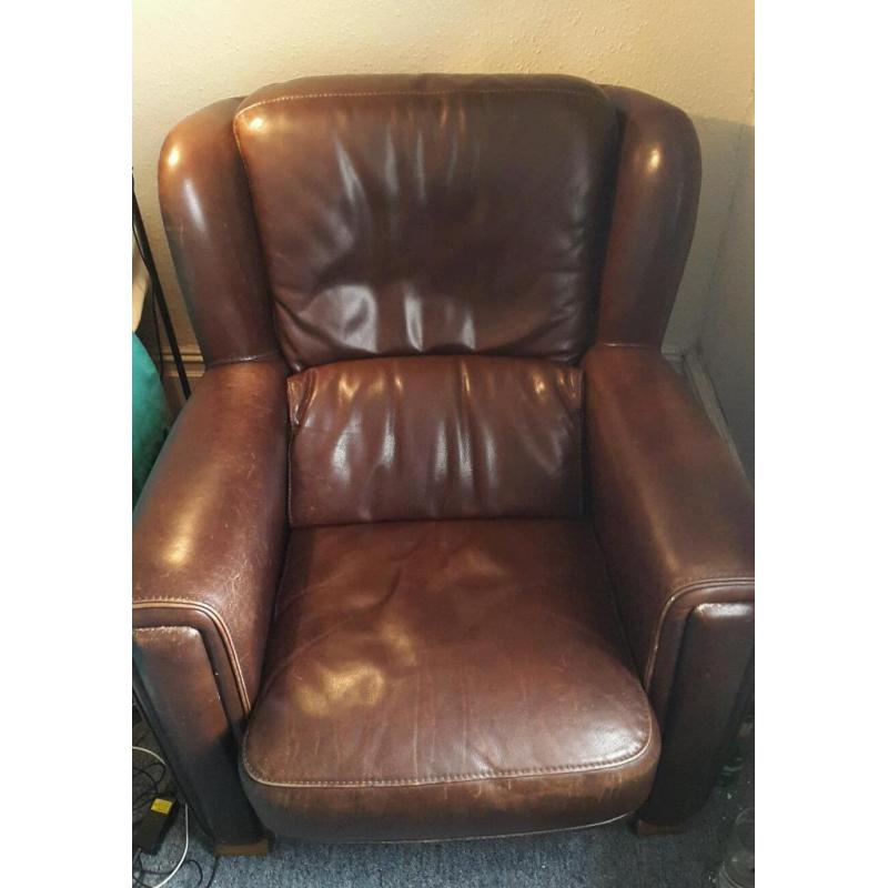 Brown leather chair