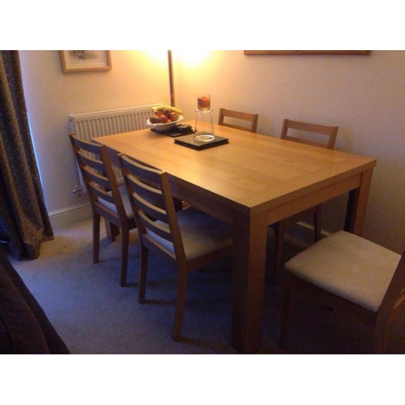 Dining table and 6 chairs