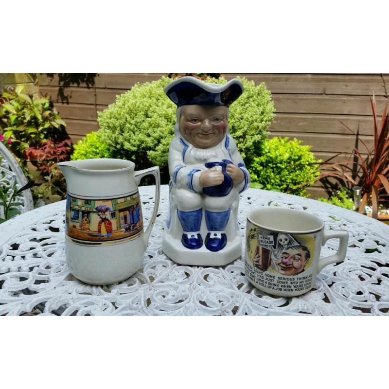 Vintage pottery including Staffordshire