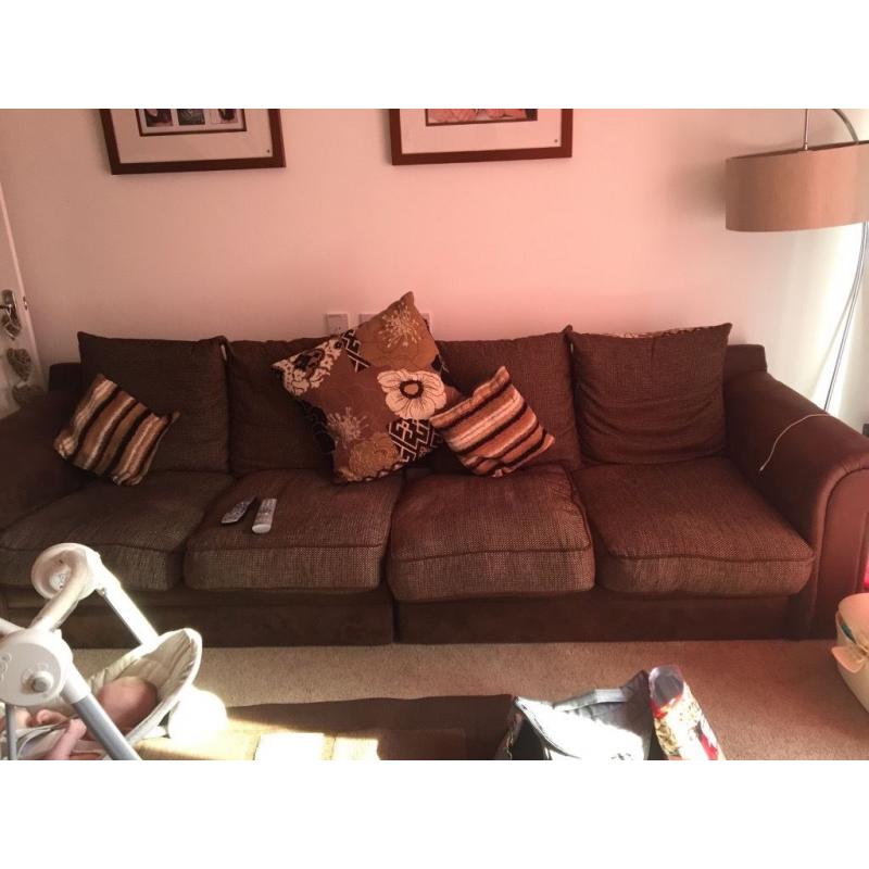 Large brown sofa