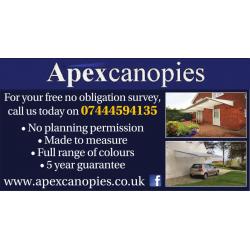 Made to measure garden canopies & carports - Fully installed - 25% Off