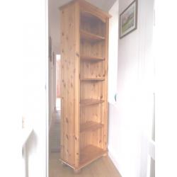 Bookcase of solid pine with six shelves, for sale following house move. In excellent condition.