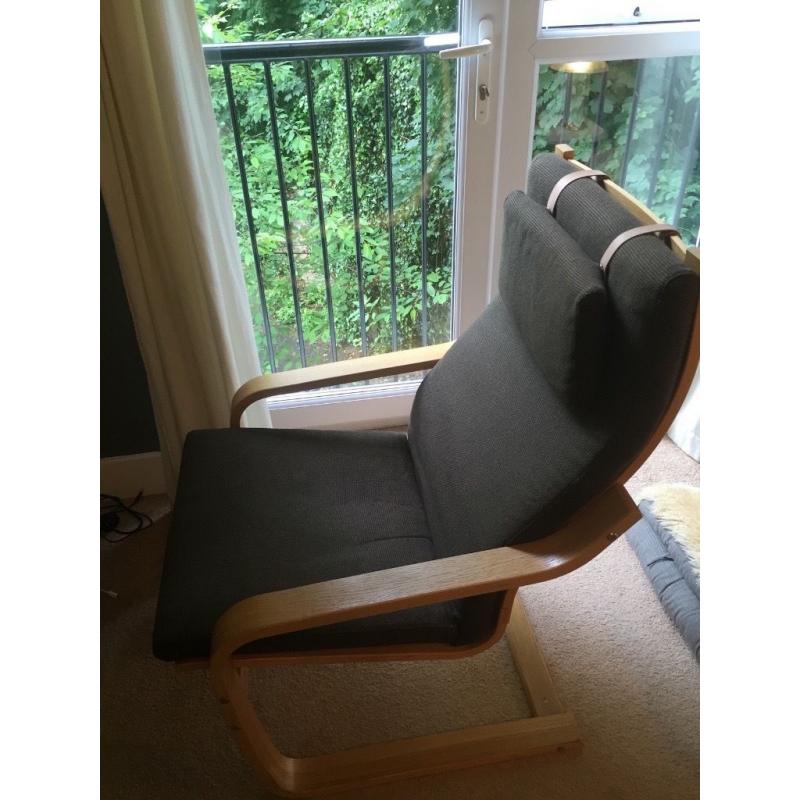 Ikea Poang Chair with oak veneer frame excellent condition