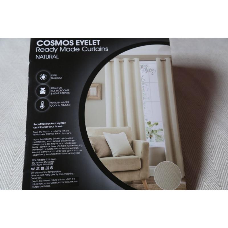 heavy Dunelm natural Cosmos blackout curtains 66" x 90"