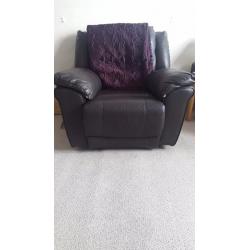 Soft 3 seater plus recliner chair real leather