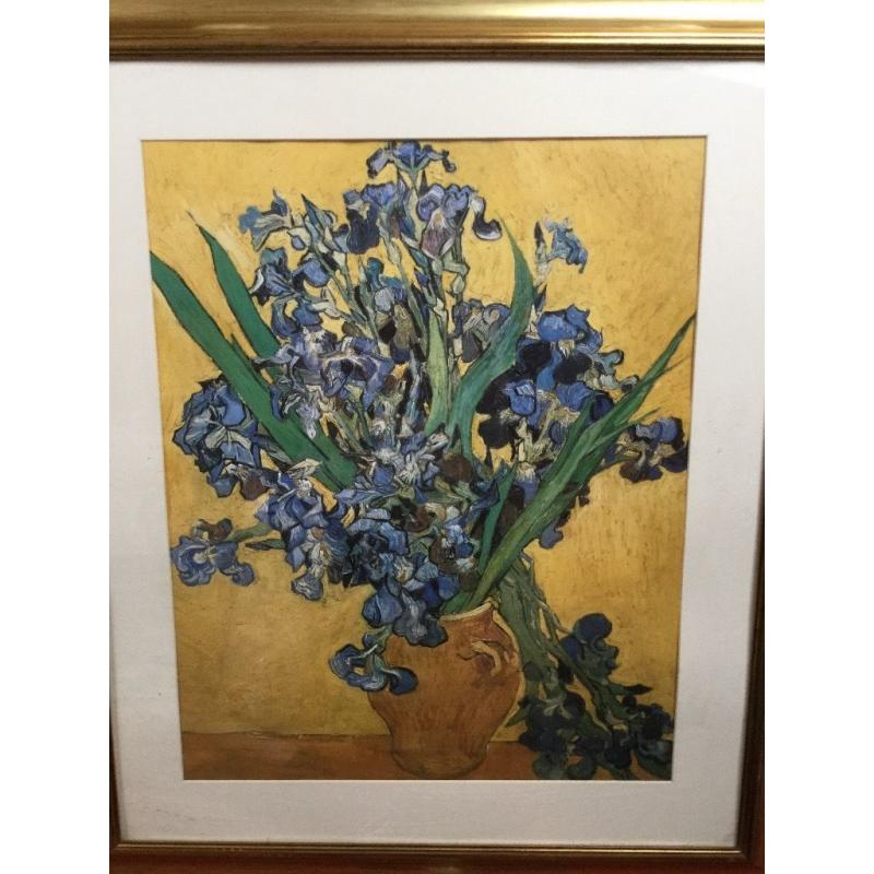 VINCENT VAN GOGH PRINT OF IRISES FRAMED