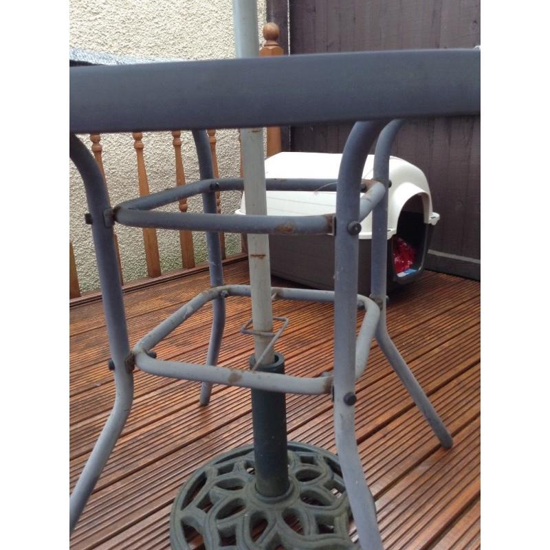 BLUE GARDEN BISTRO TABLE & 4 CHAIRS