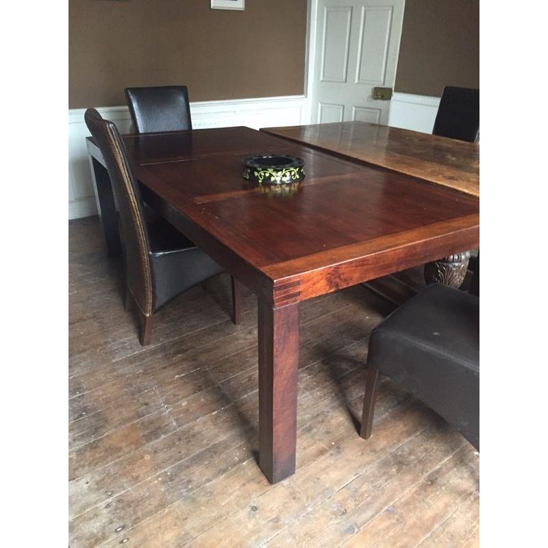 Dark wood dining table