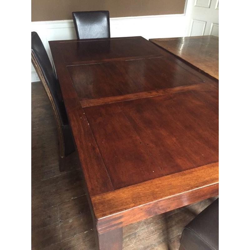 Dark wood dining table