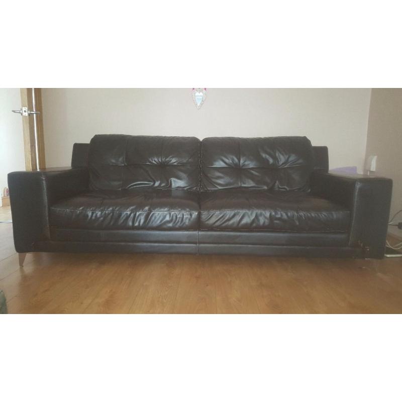 Black leather sofa