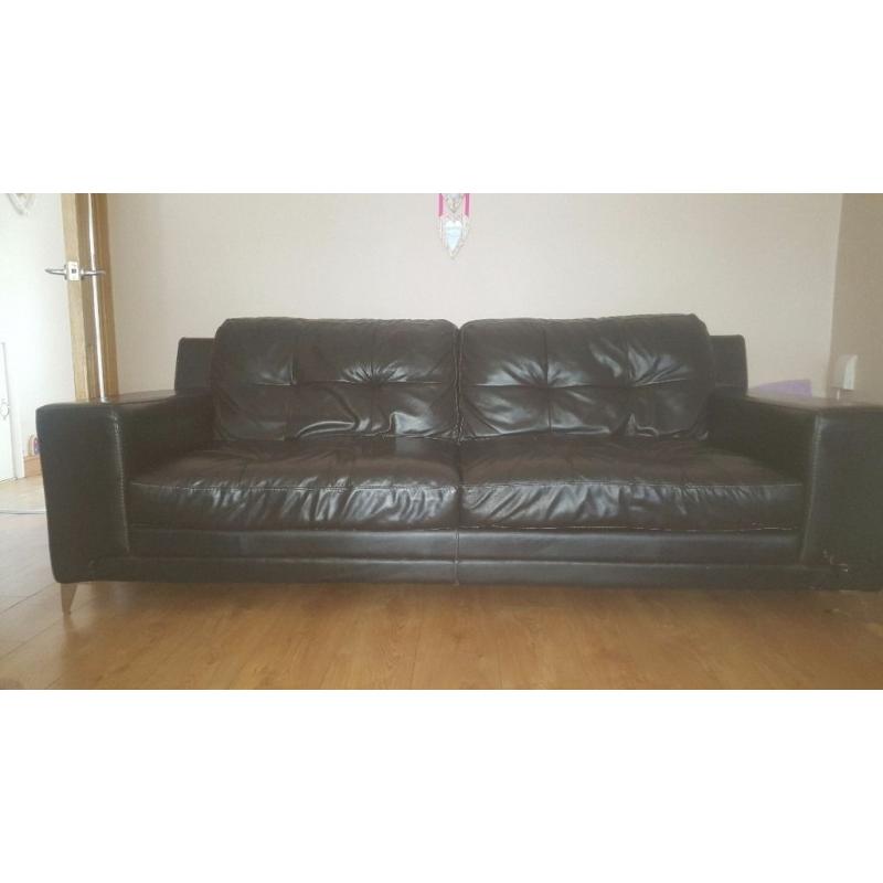 Black leather sofa