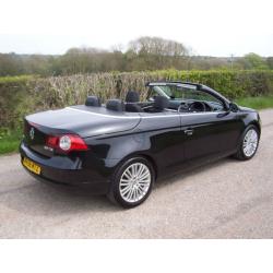 2006 56 Plate Volkswagen Eos 2.0TDI Sport In Black , Summer Fun , Fsh