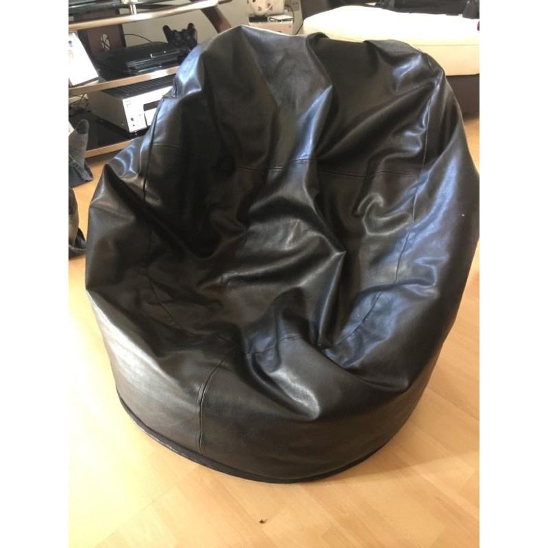 2x LEATHER BEAN BAGS