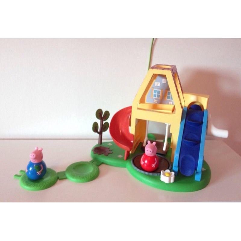 Peppa pig helter skelter, weebles playhouse and weebles car