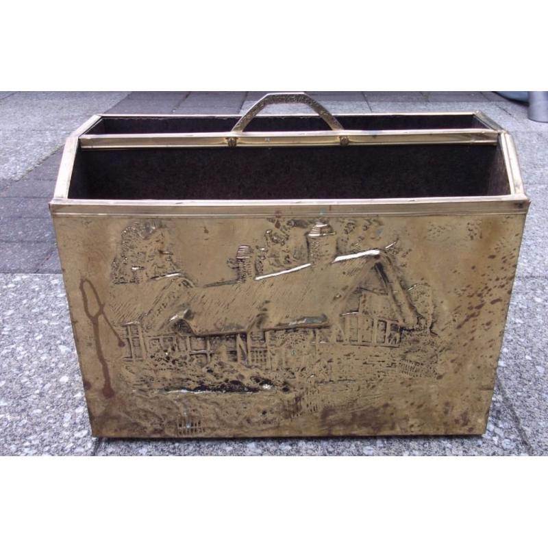 Vintage Brass Magazine newspaper rack