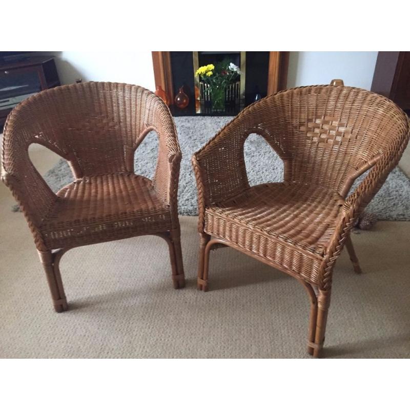 Wicker Chairs (Pair) Good Condition. Ideal for bedroom / patio.