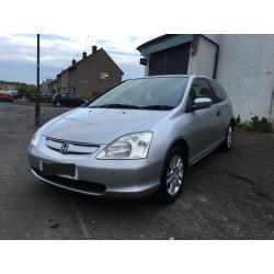 HONDA CIVIC 1.7 CDTI DIESEL 2003/03 3 DOOR IN SILVER 12 MONTH MOT ASTRA FOCUS LEON GOLF